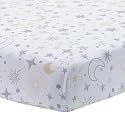 Lambs &amp; Ivy Goodnight Moon 100% Cotton White Fitted Crib Sheet - Moon/Stars