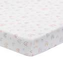 Lambs &amp; Ivy Watercolor Pastel Rainbow 100% Cotton Baby Fitted Crib Sheet