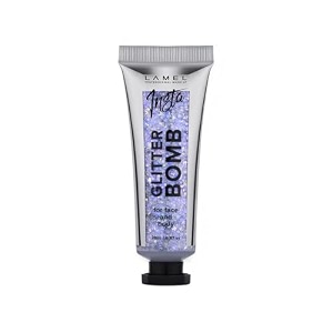 lamel- 401 insta body glitter bomb - blue silver radiant amp glowing skin easy to use amp long-lasting biodegradable formula body highlighter for women - 20ml