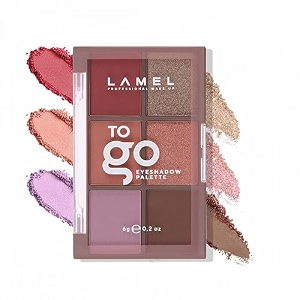 lamel- to go eyeshadow palette 404-burgundy compact amp travel-friendly combination of mattes and shimmers highly pigmented super blendable formula 6gm