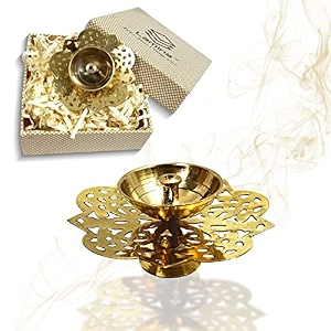 lamina decorative brass diya for puja set of 2 small 3inch golden round star center wick holder pital akhand deep vilakku for home dcor dailyfestive worship housewarming marriage amp return gift