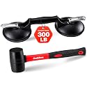 Laminate Flooring Tools 2PCS, LVP Suction Cup Tool with Rubber Mallet, 300LB Heavy Duty Floor Gap Repair Kit for Vinyl and Laminate Plank Installation