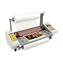 Laminator Machine, Hot and Cold Roller Laminating Machine, Single/Dual Sides Thermal Laminating, Digital Display, Exit Button for Paper, Documents, Photos, Cards, 110V
