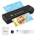 Laminator Machine, Portable A4 Thermal Laminator with Hot and Cold Settings, Quick Warm-up and No Bubbles with 30 Pouches, 1 Corner Rounder,1 Paper Cutter (Matte Black)