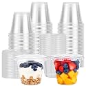 Lamosi 200 Pack 9 oz Plastic Cups with Lids, Disposable Clear Cups with Lid