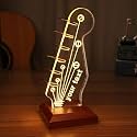 Lampeez Light Up Guitar Pick Holder, Acrylic Electric Guitar Pick Holder with Wooden Base for Picks Storage and Display, Guitar Accessories Gift for Guitar Players Guitarists (text customized)