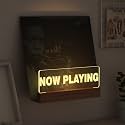 Lampeez Light up Now Playing Vinyl Record Stand Wall Mount,Now Spinning Record Player Stand, Wooden Acrylic Holder for Vinyl Album Display