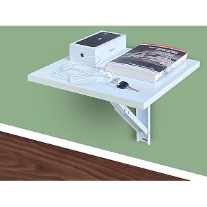 foldable wall mounted study table laptop computer office wall-mounted setup including hinges screws and screw plugs 14 x 14 inch glossy white