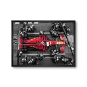 LAMRON Pit Stop Formula 1 Wall Art Wall Decoration Art Framed Poster, 8 Inch x 12 Inch, Glass with 0.5 Inch Black Wooden Frame