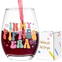 Lamyba 50th Birthday Gifts for Her, Best 50th Birthday Decorations for Women - In My 50s Era Wine Glass, Cool Gifts for Fifty Birthday, 50th Birthday Gift for Women Friend Mom Daughter Wife, 15oz