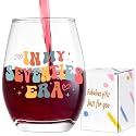 Lamyba 70th Birthday Gifts for Women, 70th Birthday Decorations for women - In My Seventies Era Wine Glass, Happy Turning 70 Year Old Birthday Gift Ideas for Women Friends Mom Wife, 15oz