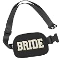 Lamyba Bachelorette Gifts for Bride Fanny Pack, Bride to be Gifts for Bridal Shower Party Wedding day, Belt Bag for Bride with Adjustable Strap, Waterproof Crossbody Waist Bag, Black