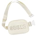 Lamyba Bachelorette Party for Bridesmaid Gifts, Maid of Honor Gifts for Bridal Shower Party Wedding day, Squad Fanny Pack for Bachelorette Party Favors Decorations, Beige Belt Crossbody Bag