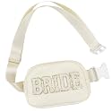Lamyba Bride Gifts, Bachelorette Gifts for Bride-Bride Fanny Pack, Bride to be Gifts for Bachelorette Party Decorations Accessories &amp; Favors, Bridal Shower Gifts, Adjustable Strap Crossbody Bag, Beige