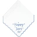 Lamyba Bride Gifts – Something Blue Gift for Bride, Wedding Handkerchief for bride Embroidered Happy Tears Handkerchief
