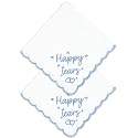 Lamyba Bride Gifts – Something Blue Gift for Bride, Wedding Handkerchief for bride Embroidered Happy Tears Handkerchief