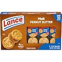 Lance Malt with Peanut Butter Sandwich Crackers Snack Packs, 10 Count 1.29 Oz