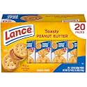 Lance Sandwich Crackers, Toasty Peanut Butter, 20 Individually Wrapped Packs, 6 Sandwiches Each
