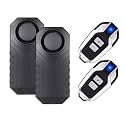 Upgraded Bike Alarm 2 Packs, Anti-Theft Burglar Security Sensor for Motorcycle Scooter Trailer e-Bike Door Window Cart Fence Waterproof 110dB