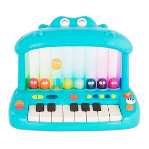 b toys hippo pop toy keyboard piano with lights and birds