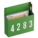 LAND·VOI Wall-Mount Mailbox with One Flag Kit and Three Sets of 0-9 Mailbox Number Stickers, Mailboxes for Outside, Galvanized Steel Rust-Proof Metal Post Box, 4.33" Dx14.2 Wx10.43 H, Green