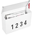 LAND·VOI Wall-Mount Mailbox with One Flag Kit and Three Sets of 0-9 Mailbox Number Stickers, Galvanized Steel Rust-Proof Metal Post Box, Mailboxes for Outside, 4.33" Dx14.2 Wx10.43 H, White