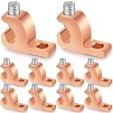 Landhoow 10 Pack Lay-in Lugs, Copper Pool Bonding Connectors, 4-14 AWG