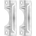 Landhoow 2 Pcs Door Latch Guard 3" x 7'' Stainless Door Latch Cover, Silver