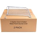 Landhoow 2 Pcs Paint Roller Grid for 5 Gallon Buckets, Metal Paint Screen