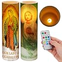Landhoow 2 Pcs Religious Flameless LED Prayer Candle Baptism