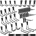 Landhoow 36 Pcs Slatwall Hooks &amp; Hangers, Heavy Duty, Multi Sizes, Black