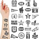 Landhoow Black 240 Pcs School Spirit Tattoos Football Spirit Item