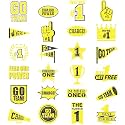 Landhoow Black Gold 240 Pcs School Spirit Tattoos Football Spirit Item