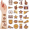 Landhoow Burgundy Yellow 240 Pcs School Spirit Tattoos Football Spirit Item