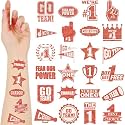 Landhoow Dark Orange 240 Pcs School Spirit Tattoos Football Spirit Item