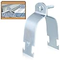 Landhoow Emt Pipe Universal Strut Clamps Strut Channel Accessory Electro Galvanized Conduit Clamp with Bolt and Nut, Rigid Pipe Tool(2 Inch,Silver,1 Pcs)