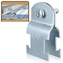 Landhoow Emt Pipe Universal Strut Clamps Strut Channel Accessory Electro Galvanized Conduit Clamp with Bolt and Nut, Rigid Pipe Tool(1/2 Inch,Silver,1 Pcs)