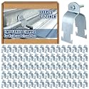 Landhoow Emt Pipe Universal Strut Clamps Strut Channel Accessory Electro Galvanized Conduit Clamp with Bolt and Nut, Rigid Pipe Tool(1-1/2 Inch,Silver,100 Pcs)