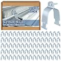 Landhoow Emt Pipe Universal Strut Clamps Strut Channel Accessory Electro Galvanized Conduit Clamp with Bolt and Nut, Rigid Pipe Tool(2 Inch,Silver,100 Pcs)