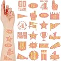 Landhoow Gold Orange 240 Pcs School Spirit Tattoos Football Spirit Item