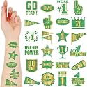 Landhoow Green Gold 240 Pcs School Spirit Tattoos Football Spirit Item