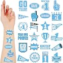 Landhoow Light Blue 240 Pcs School Spirit Tattoos Football Spirit Item