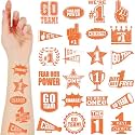 Landhoow Orange 240 Pcs School Spirit Tattoos Football Spirit Item
