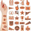 Landhoow Orange Black 240 Pcs School Spirit Tattoos Football Spirit Item