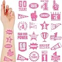 Landhoow Pink 240 Pcs School Spirit Tattoos Football Spirit Item