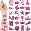 Landhoow Pink Black 240 Pcs School Spirit Tattoos Football Spirit Item