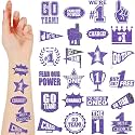 Landhoow Purple 240 Pcs School Spirit Tattoos Football Spirit Item