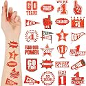 Landhoow Red 240 Pcs School Spirit Tattoos Football Spirit Item
