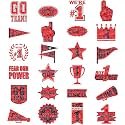 Landhoow Red Black 240 Pcs School Spirit Tattoos Football Spirit Item