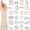 Landhoow White 240 Pcs School Spirit Tattoos Football Spirit Item